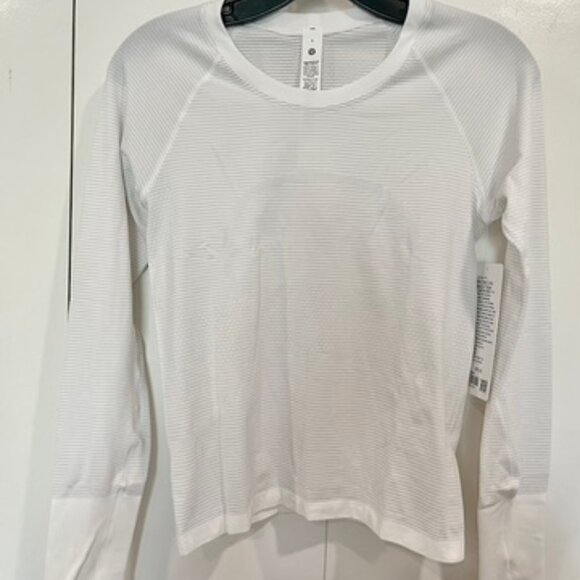 NWT Lululemon White Swiftly Tech Long Sleeve Shirt 2.0 - Waist Length, Size 6 - Picture 7 of 10